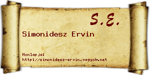 Simonidesz Ervin névjegykártya