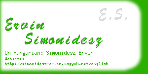 ervin simonidesz business card